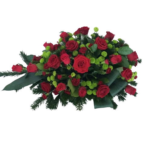 Wiązanka pogrzebowa z czerwonych róż, wiązanka ostatnie porzegnanie z dostawą niska cena Grodzisk Mazowiecki