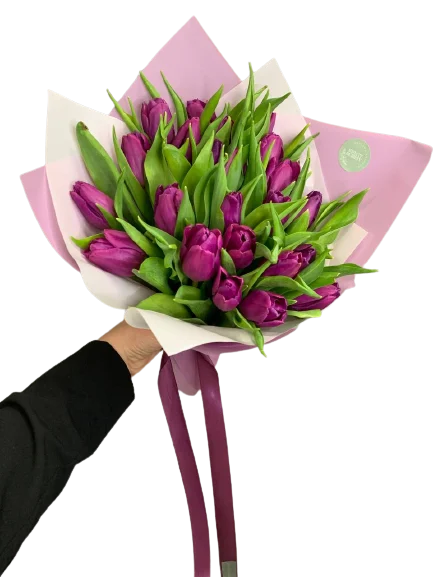 Bukiet fioletowych tulipanów z dostawą niska cena