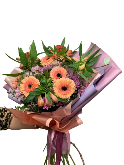 Bukiet życzenia powrotu do zdrowia (gerbery, alstromerii, chtyzantemy) z dostawą niska cena Milanówek