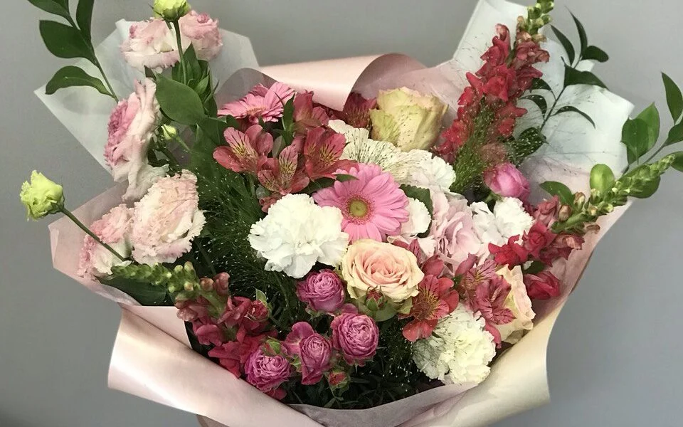 Różowe kwiaty - bukiet
