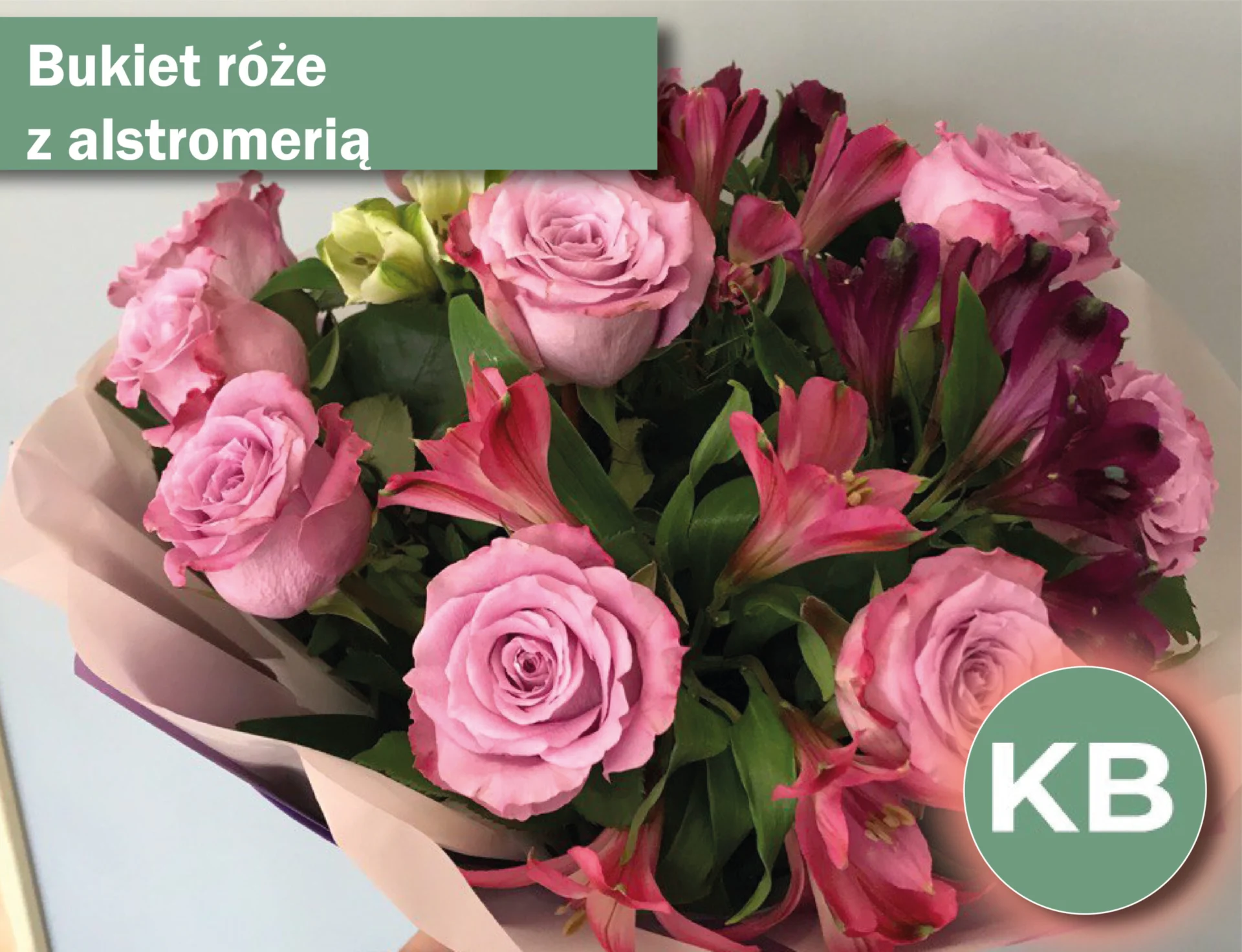 Bukiet róże z alstromerią