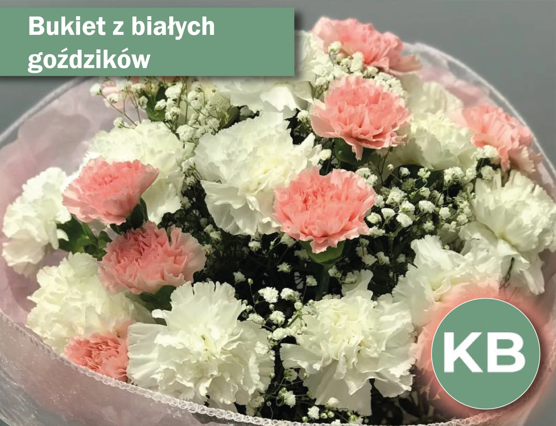 Bukiet z białych goździków