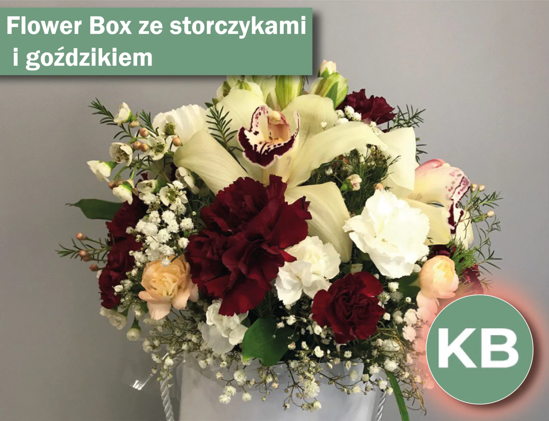 Flower-Box ze storczykam i goździkiem