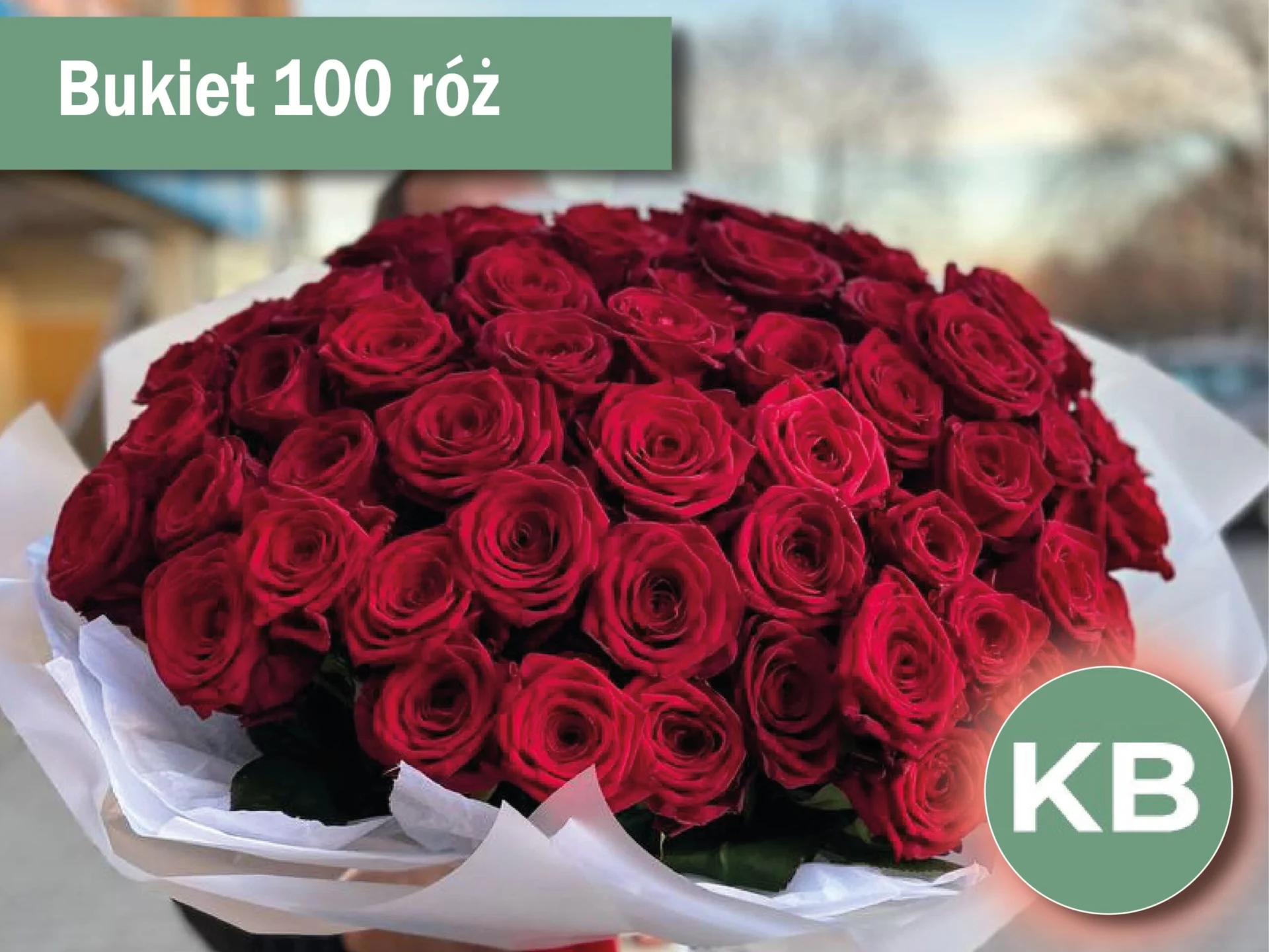 Ogromny bukiet czerwonych róż.