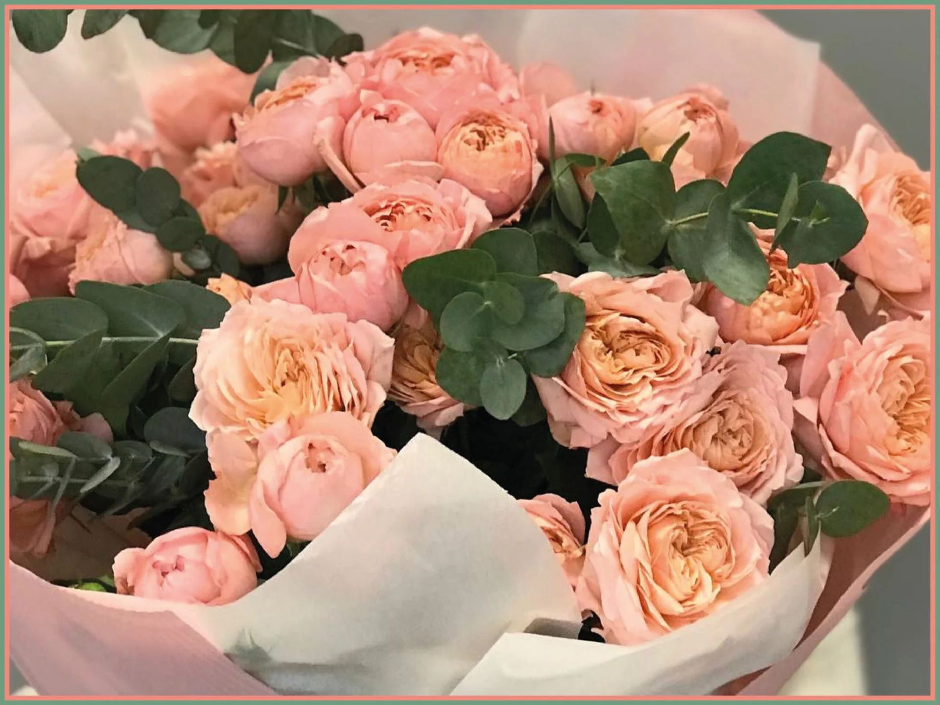 Bukiet różowych róż