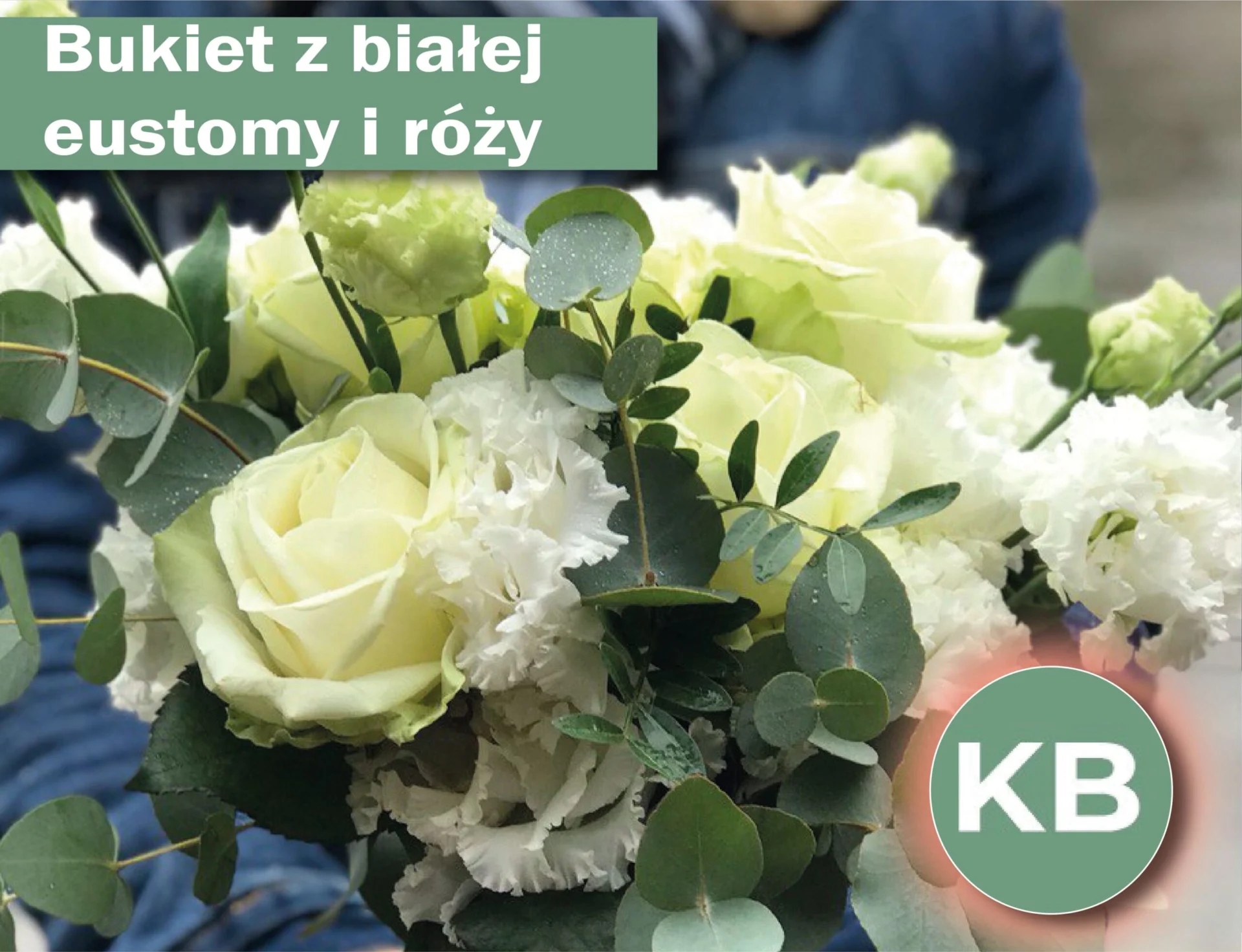 Bukiet z eustomy i róż.