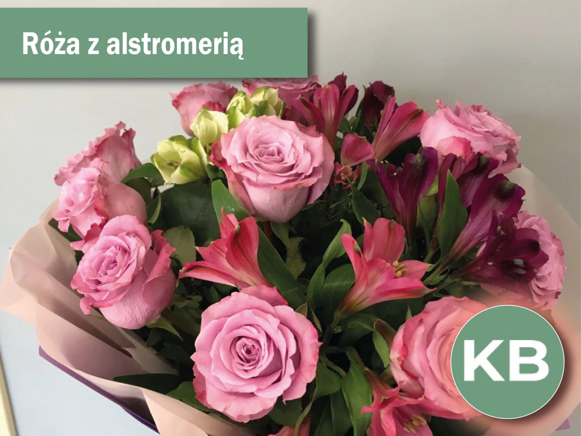 Stylowy bukiet z róż i alstremerii