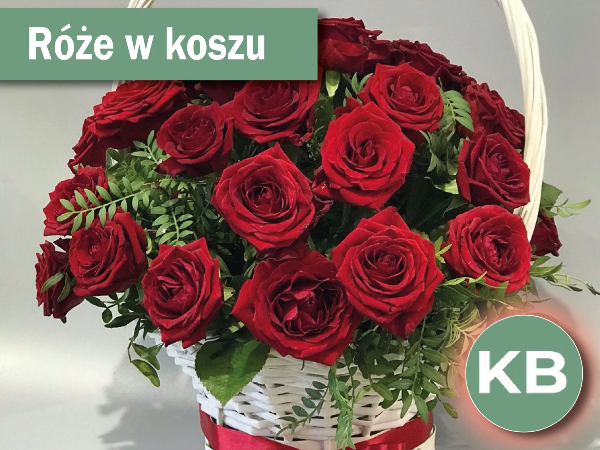 Kosz czerwonych róż