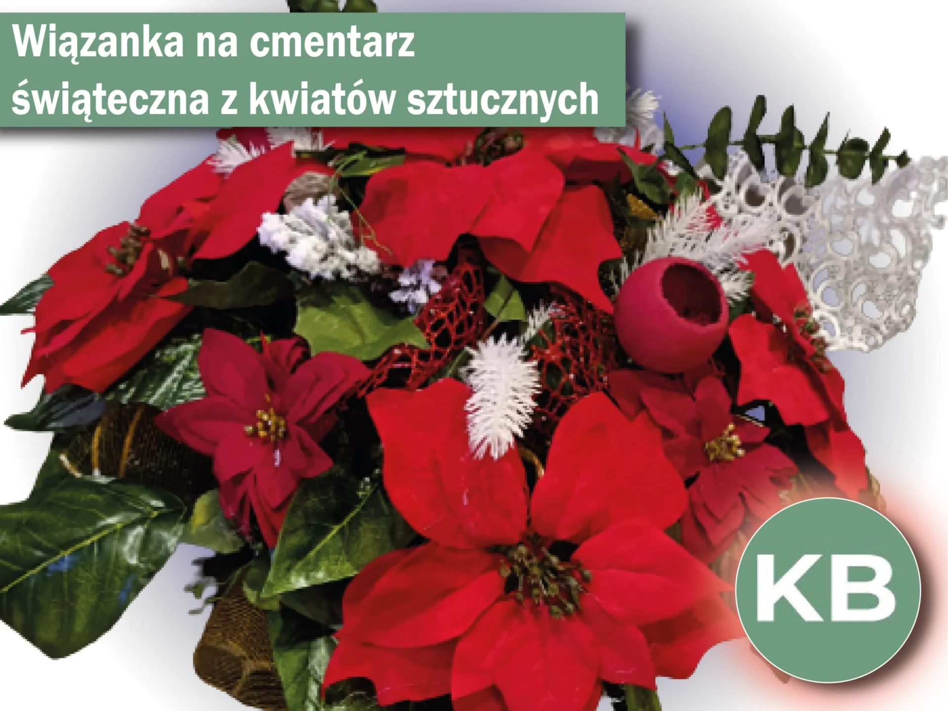 Wyjątkowa kompozycja z kwiatów sztucznych.