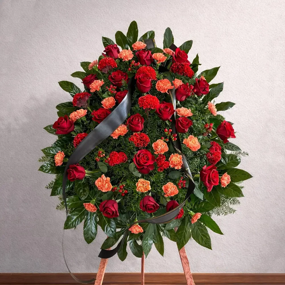 Wieniec w czerwono-pomarańczowych tonacjach