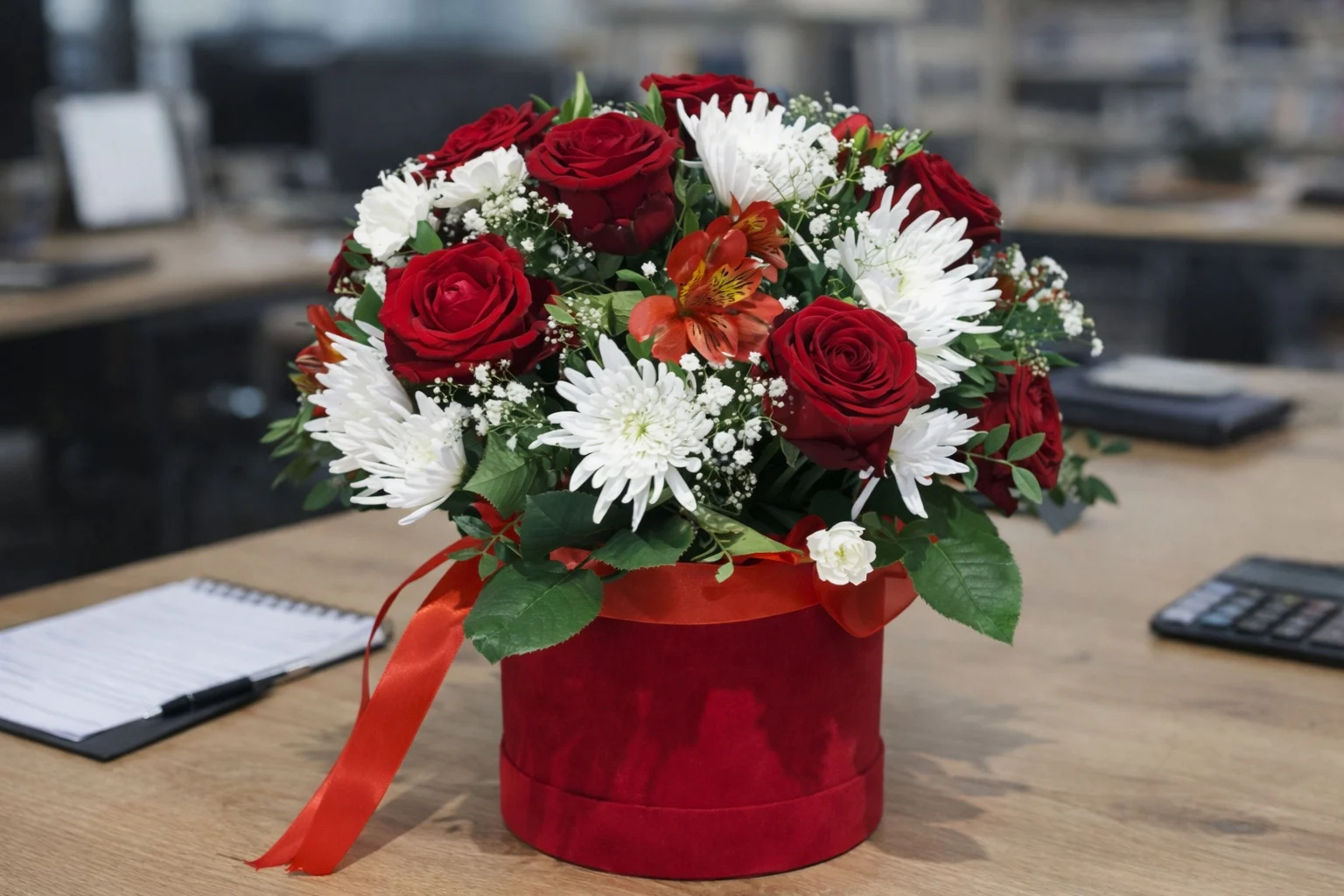 Elegancka przesyłka kwiatowa do biura